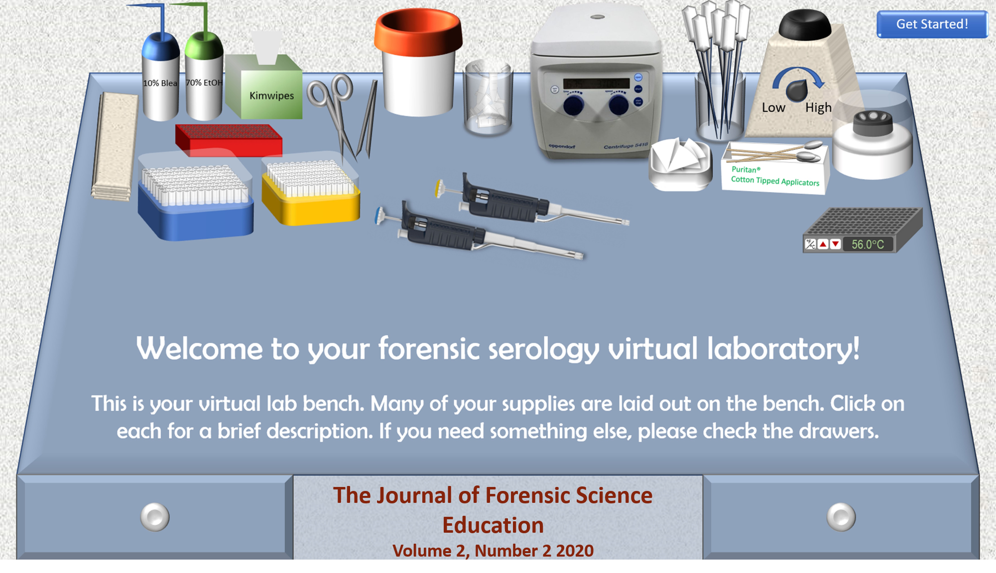Digital representation of forensic serology lab